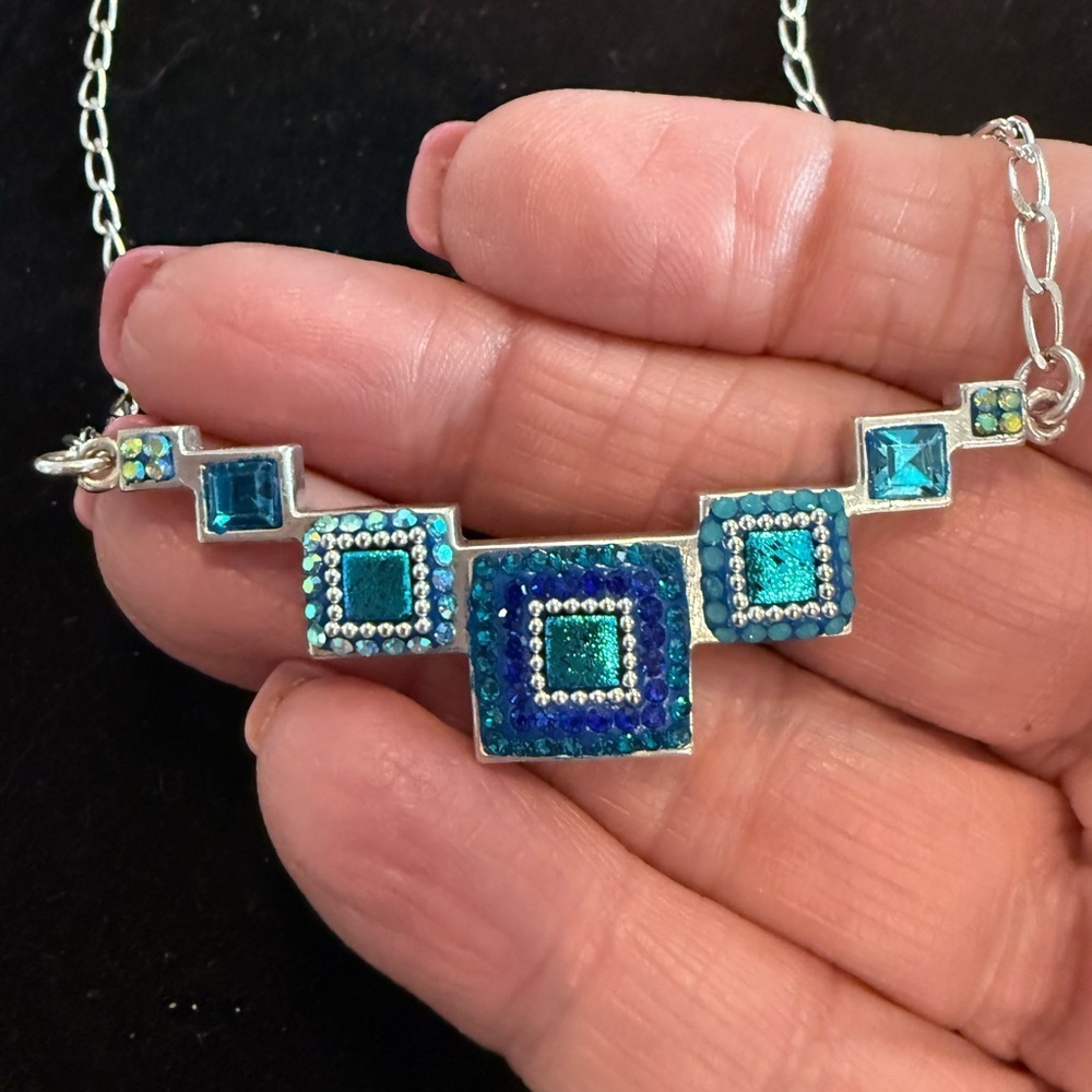 NWT Gorgeous Austrian Crystal / 925 Silver necklace & earrings from Mosaico - Picture 5 of 12